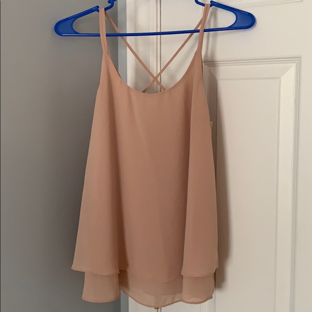 Tan silky tank top
